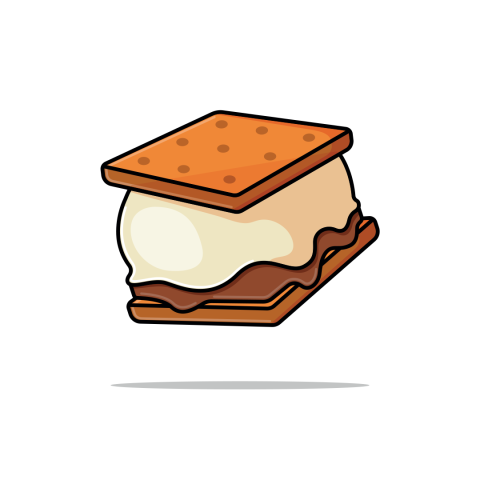 illustration of a s'more