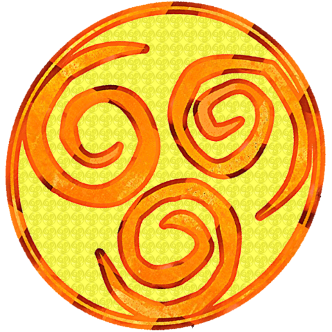 Avatar symbol (circle with three squigglies inside of it)