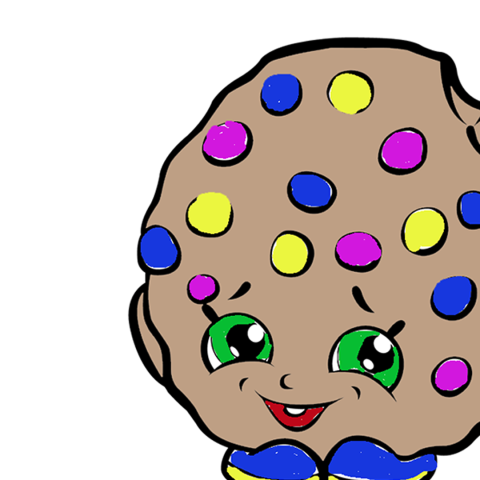 illustration of a poorly colored personified cookie