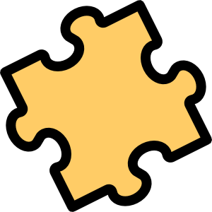 a yellow puzzle piece