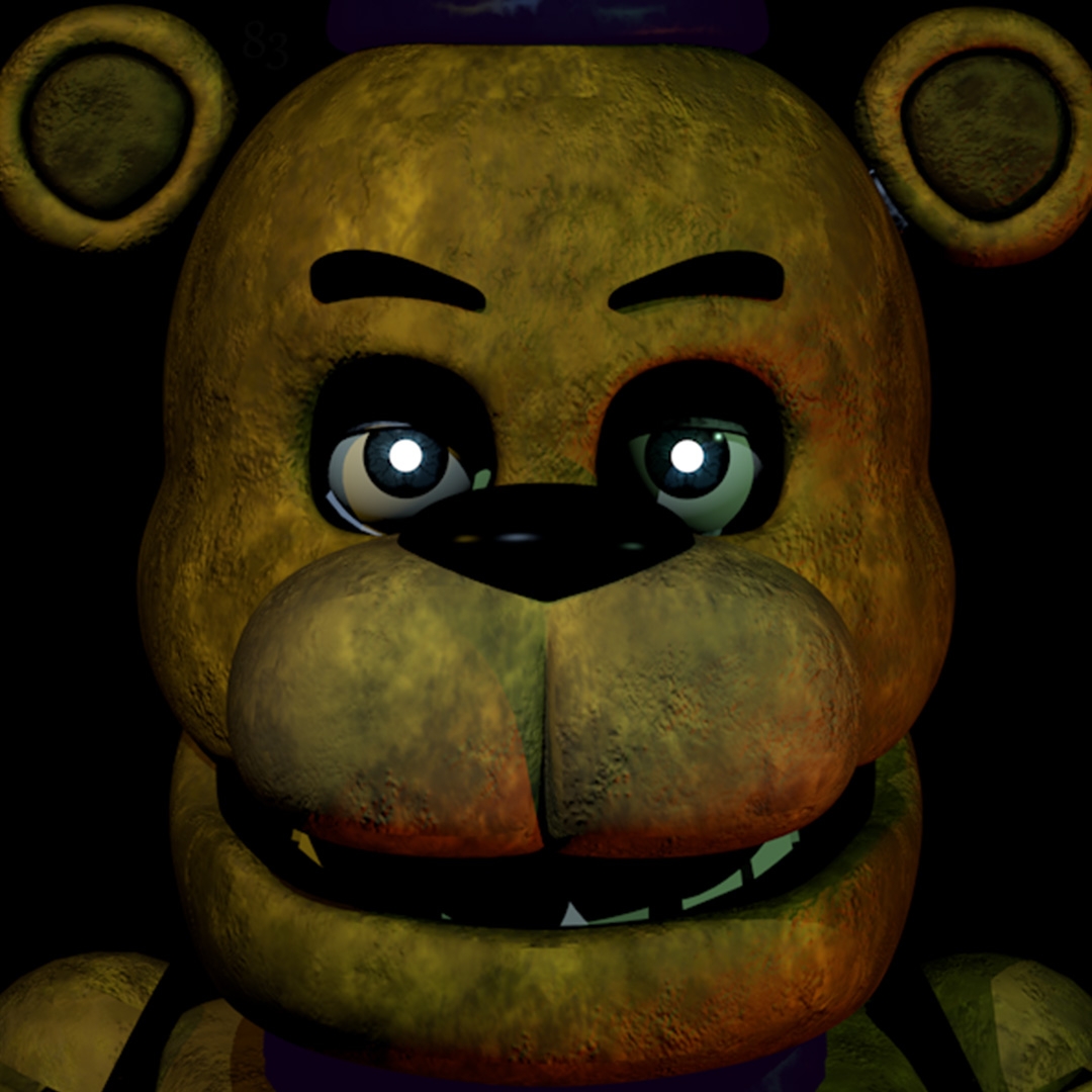 a close up of the face of that bear from 5 Nights at Freddy's