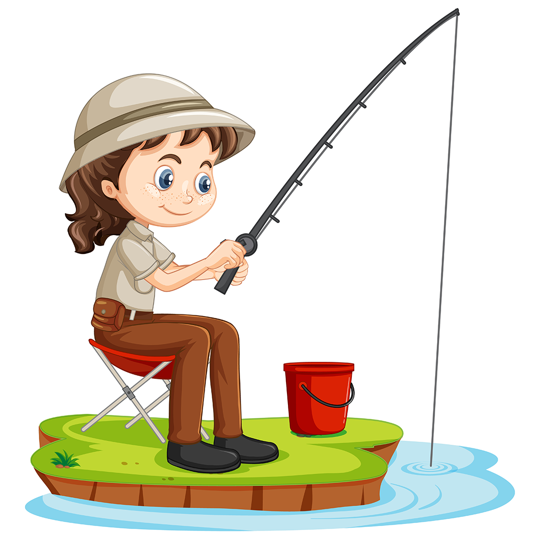 A girl fishing